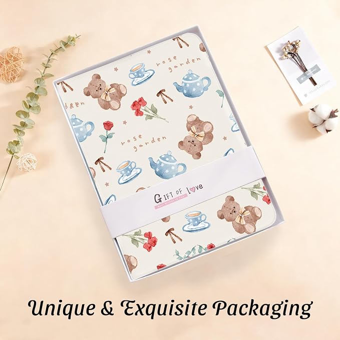 Cute Maple Bear Case for 10.2 iPad 2019/2020/2021(7th/8th/9th Gen) with Pencil Holder Auto Wake/Sleep Leather Soft TPU Back Cover for Women Girls