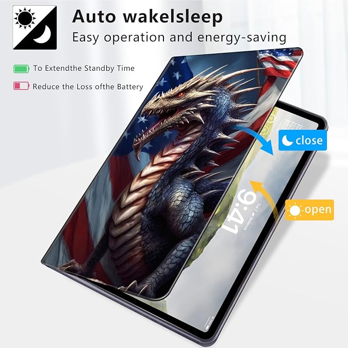 Case for iPad Air 11-inch (M4 2026 / M3 2025 / M2 2024) iPad Air 5th/4th Gen (2022/2020) 10.9 Slim PU Leather Folio Stand &amp Auto Sleep/Wake Protective Smart Cover Tree Fluorescent