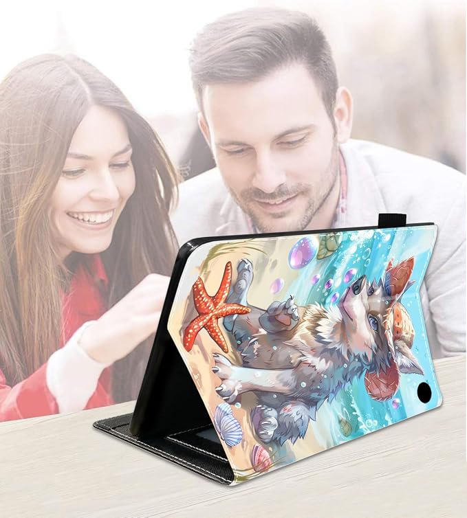 Case for Amazon Kindle Fire HD 8/Fire HD 8 Plus Tablet (12th/10th Generation 2024/2022/2020 Release) Slim PU Leather Cover with Card Slot &amp Auto Wake/Sleep African American Women