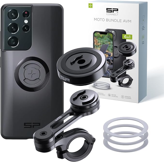 SP CONNECT Moto Bundle II with Anti Vibrations Module| SPC+ | Compatible with for Samsung S20| Motorcycle Phone Mount |Phone Mount for Motorcycle Handlebars | Cell Phone Holder