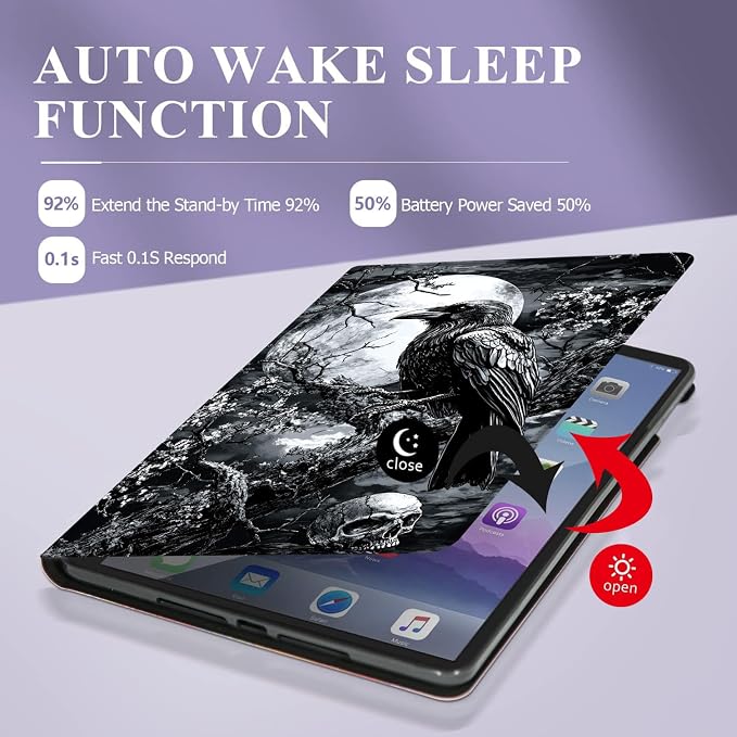 Case for Samsung Galaxy Tab A11 + Plus/A9 + Plus 11 Inch 2025/2023 Ultra-Thin Multi-Angle Protective Cover with Auto Sleep/Wake Black Cat and the Blue Flower