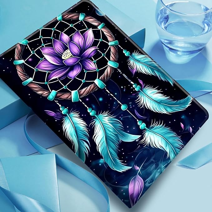 Case for Fire 7 2019/2017/2015Black Cat Purple Roses | DIGTIALL Slim Cover for Fire 7 Tablet 9th/7th/5th Gen 7.0 Folding Stand Protective Case Auto Sleep/Wake Smart Shell