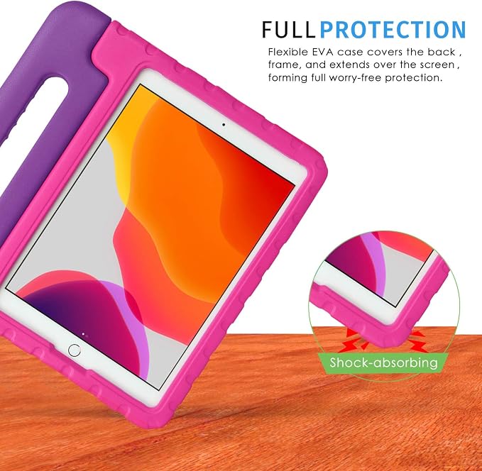 HDE Case for iPad 9th Generation Kids Shockproof Cover 10.2 inch with Handle Stand fits 2021 9th Gen 2020 8th 2019 7th Tablet - Black