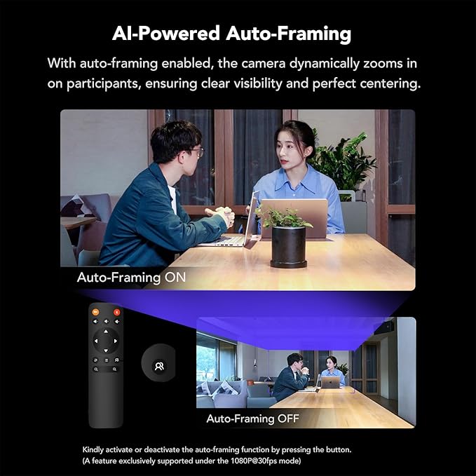 NEARITY C45 2K Video Conference Webcam with Microphone and Speaker, All-in-One Camera with 4 Noise Cancelling Microphone, 5X Zoom FHD Webcam AI Auto-Framing Plug-and-Play for Zoom/Teams/Google Meet