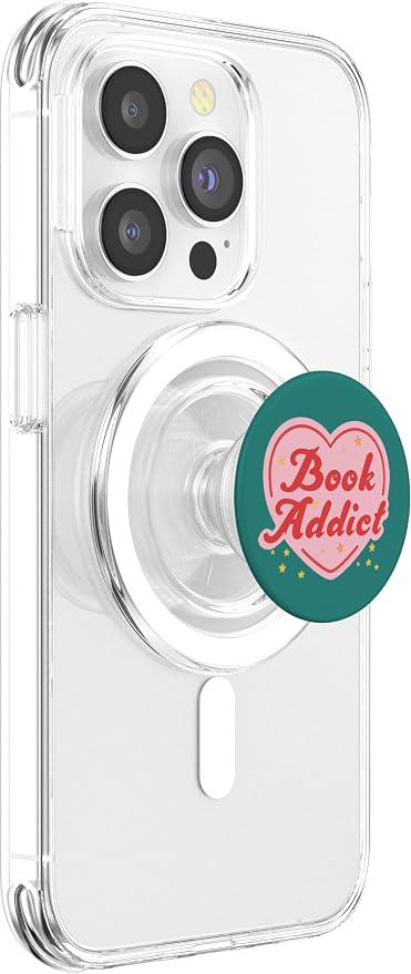Book Addict Heart Booktrovert Bookish Reading Librarian PopSockets Adhesive PopGrip