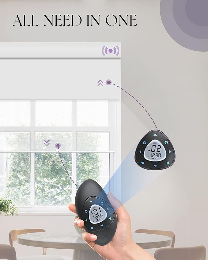 Graywind Motorized Dual Shades for Windows Smart Double Blinds Blackout and Sheer Motorized Blinds with Remote Alexa Google Control Day Night Shades, Custom Size (Blackout White)