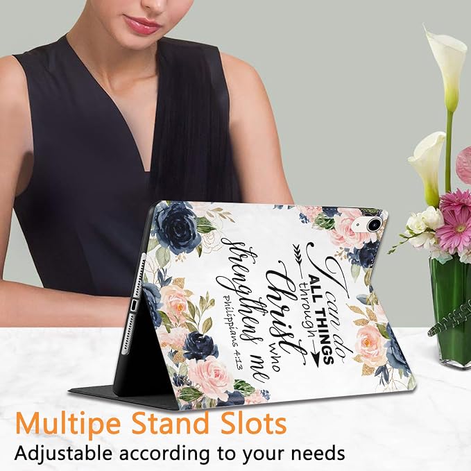 for iPad 10th-Gen 10.9-inch 2022 Case Adjustable Stand Shockproof Protective Cover with Automatic Wake-up/Sleep Function Suitable for iPad 10th Gen 2022 Case Art Dragonfly