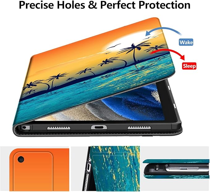 Case for Amazon Fire 7 Tablet 2019/2017 Release 9th/7th Generation PU Leather Smart Protective Cover with Auto Sleep/Wake for Fire 7 2019Beautiful Sunset