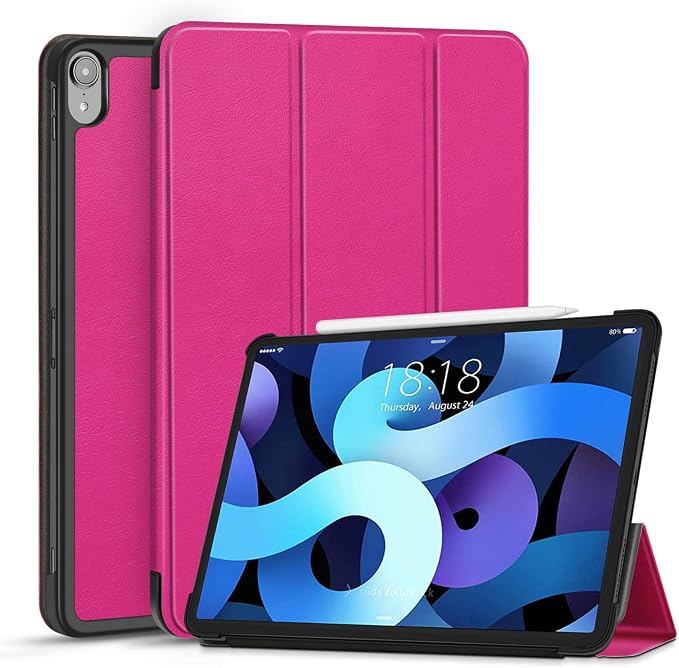 TNP Cover Case for iPad Air 11 Inch M2 6th 2024 5th 4th Generation(2022 2020) - 10.9 Almond Blossom Case with Pencil Holder for 2nd Gen Apple Pencil - Protective Cover with Trifold Stand