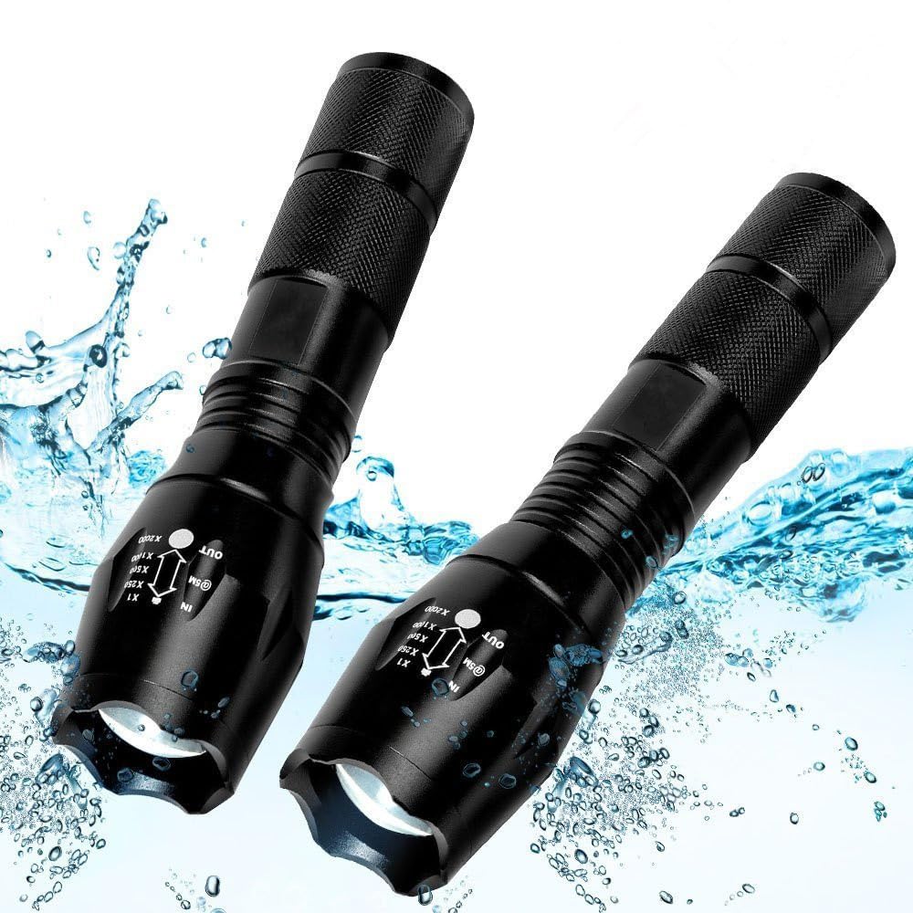 BESTSUN LED Flashlight 2 Pack, Small Flashlights Powerful High Lumens 5 Modes, Waterproof Zoomable Mini Tactical Flash Light for Home Emergencies Camping
