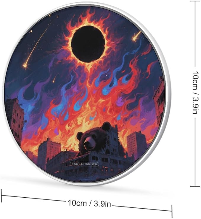 Boho Sun Wireless Charger with USB CableAluminum Alloy Frame 10W Max Compatible Fast Wireless Charging Pad- 3.2ft Cable Included for Travel Home Office Desk