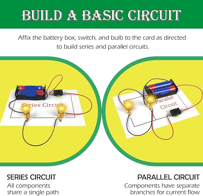 Circuit Sorcery Electric STEM Science Kit for Kids - 12 Power Missions Electricity & Electronics Experiments Lab - Energy Exploration Toy Kit for Boys & Girls - Educational Gift Ages 6+