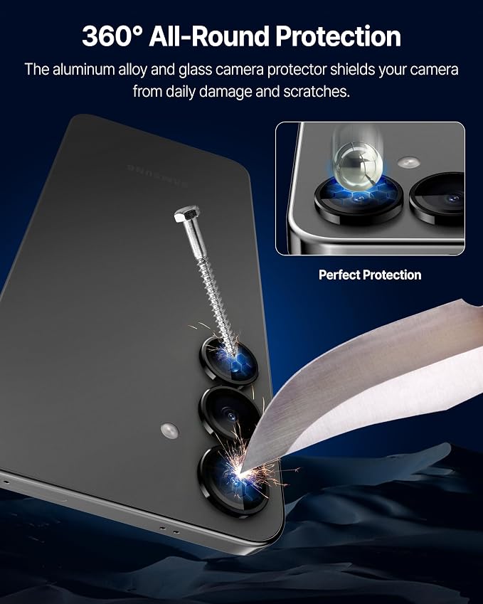 DOME GLASS Whitestone Camera for Samsung Galaxy S25 - Ring Type [HD Clarity] Tempered Glass Lens Protector [2Pack]