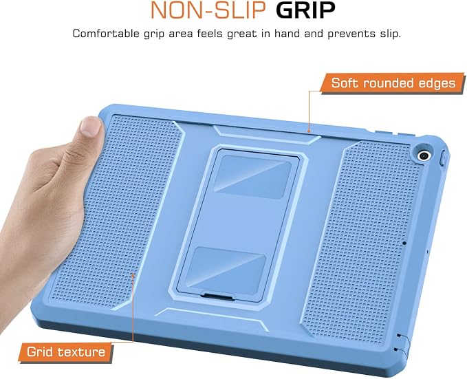 MoKo Shockproof Case Fit 2018/2017 iPad 9.7 6th/5th Generation Black | Heavy Duty Shockproof Full Body Rugged Hybrid Cover with Built-in Screen Protector for Apple iPad 9.7 Inch 2018/2017
