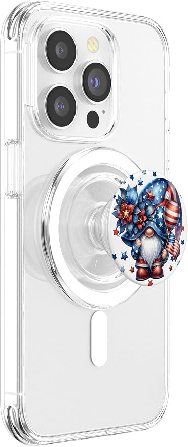 Red White And Blue Gnome Accessories For Independence Day PopSockets Adhesive PopGrip