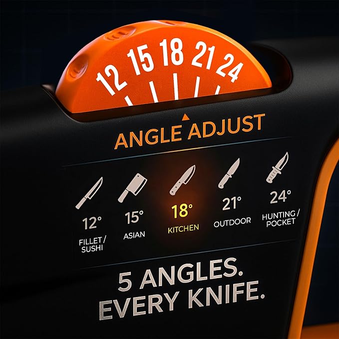 5 Precision Adjust Knife Sharpener- 3-Stage Premium Kitchen Knife Sharpener