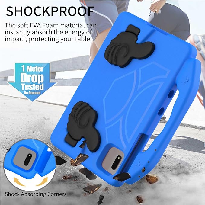 For Samsung Galaxy S11/S10/S9/S9FE/S8/S7 11 EVA Material Light Weight Shockproof Rugged Heavy Duty Thumb Kickstand Tablet Case For Lenovo M11/TAB Idea/Xiaoxin Pad Xiaomi PDA HONOR PAD X8a/X8b (black)