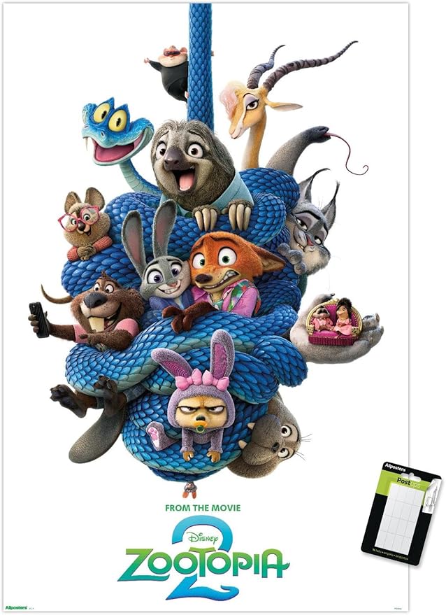Disney Zootopia 2 (2025) - Group One Sheet Wall Poster, 22.4L" x 14.7W", Premium Poster & Mount Bundle