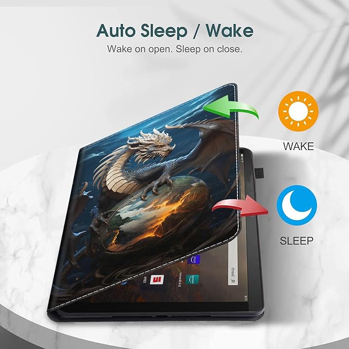 Case for All-New Amazon Fire HD 10 and 10 Plus Tablet (13th/11th Generation 2023/2021 Release) 10.1 Multi-Angle Smart Stand Cover Auto Sleep/Wake Skull and Fire
