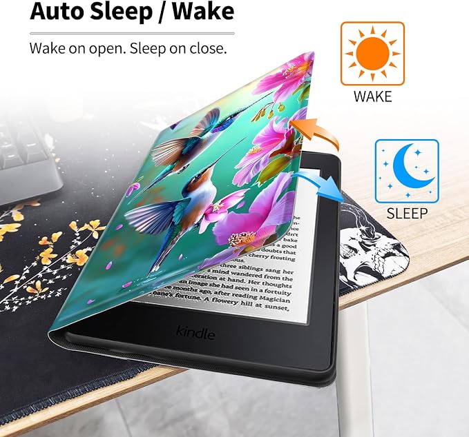 Case for All-New 7 Kindle Paperwhite 12th Gen 2024 &amp Kindle Colorsoft Signature EditionPU Leather Cover with Auto Sleep Wake FeatureAmerican Flag Eagle