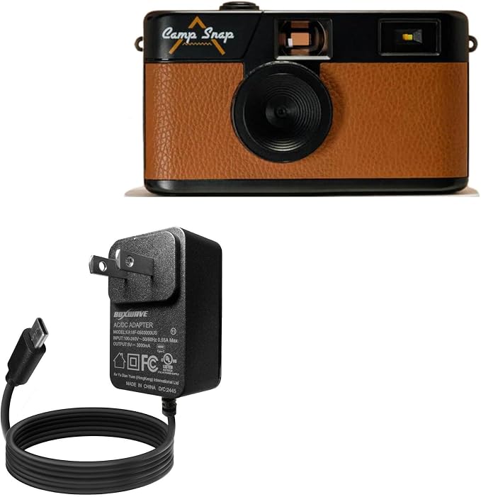 BoxWave Charger Compatible with Camp Snap Screen-Free Digital Camera - Wall Charger Direct (15W) Rapid Charge Your Device with Built-in 3ft Cable