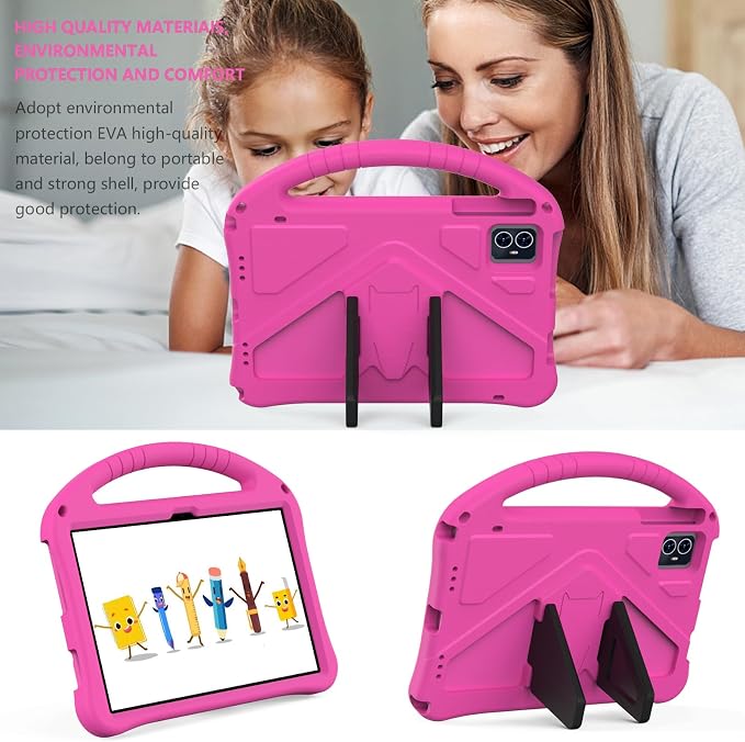 for Revvl Tab 2 Case 2025 Kids EVA Cover with Strap Handle Stand for Tmobile Revvl Tab 2 Case 10.1'' Black