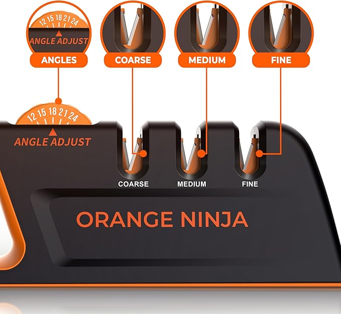 5 Precision Adjust Knife Sharpener- 3-Stage Premium Kitchen Knife Sharpener