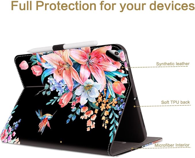 Vimorco for iPad 9th/8th/7th Generation Case 10.2-inch Pencil Holder/Pocket | for iPad Air 3rd Generation Case 10.5-inch for iPad Pro 10.5 Inch Cases Hand Strap Adjustable Angle Beach Path Scenery