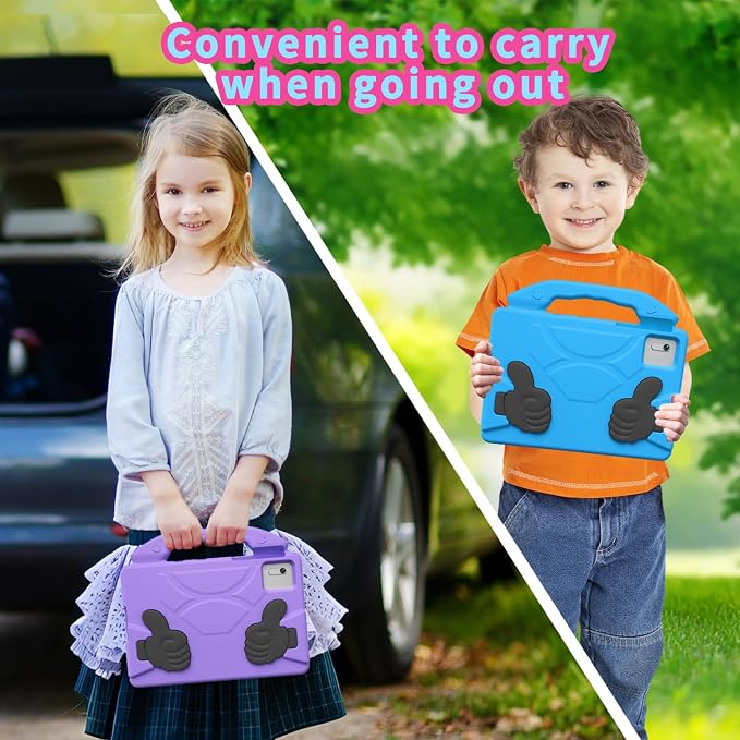Kids Tablet Case with Built-in Kickstand and Handle Shockproof Cover Compatible with Lenovo Tab M10 FHD Plus 10.3Samsung Galaxy Tab A7/S6 Lite 10.4”Blue