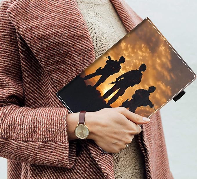 Case for Amazon Fire HD 8/HD 8 Plus Tablet (8 12th/10th Generation 2024/2022/2020 Release) Slim PU Leather Stand Folio Cover with Auto Wake Sleep African Woman Wolf