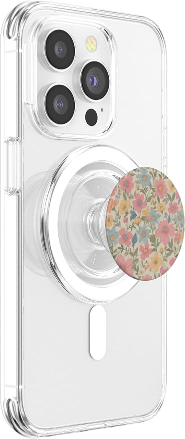 Colorful Floral Pattern Pink Blue And Yellow Flower PopSockets PopGrip for MagSafe