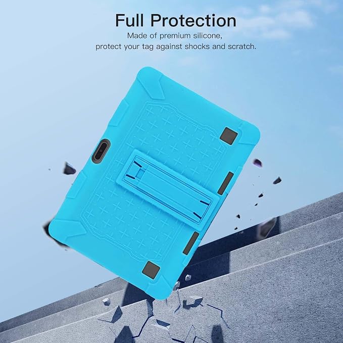 Case for ZZB ZB10 / JUNYANG Tablet 10.1 inchSoft Silicone Protector CoverKids FriendlyAdjustable Stand Tablet Cover4 Corners Thicken ShockproofBlack