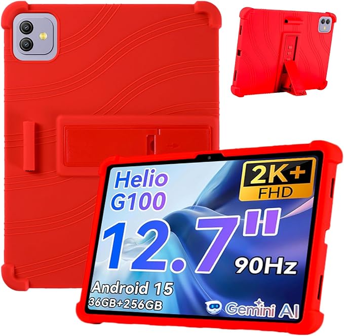 Case for Blackview Link 8 12.7-Inch Tablet – Shockproof Silicone Protective Cover with Kickstand Drop-Resistant Business Style (Black)