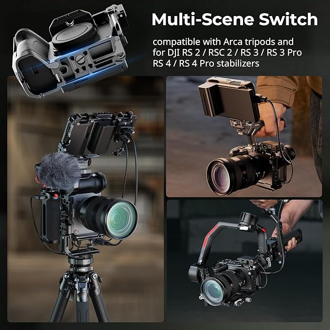 SMALLRIG Cage Kit for Sony FX2, with V-Mount Plate, Top Handle, HDMI Clamp, and Wrist Strap, Built-in Multiple Expansion Interfaces, Advanced Rig for Sony FX2-5590