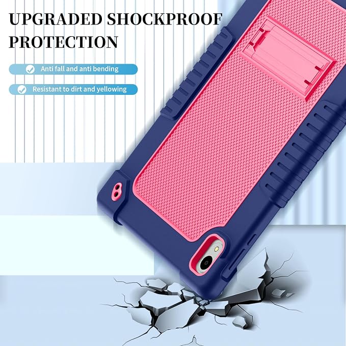 for Onn. 12.1 Tablet Pro 2024 Model Tablet Case with 2 Pcs Screen ProtectorHeavy Duty Shockproof Stand Shoulder Strap Case for Walmart Onn 12.1 2024 Model:100146663 (Black/Blue)