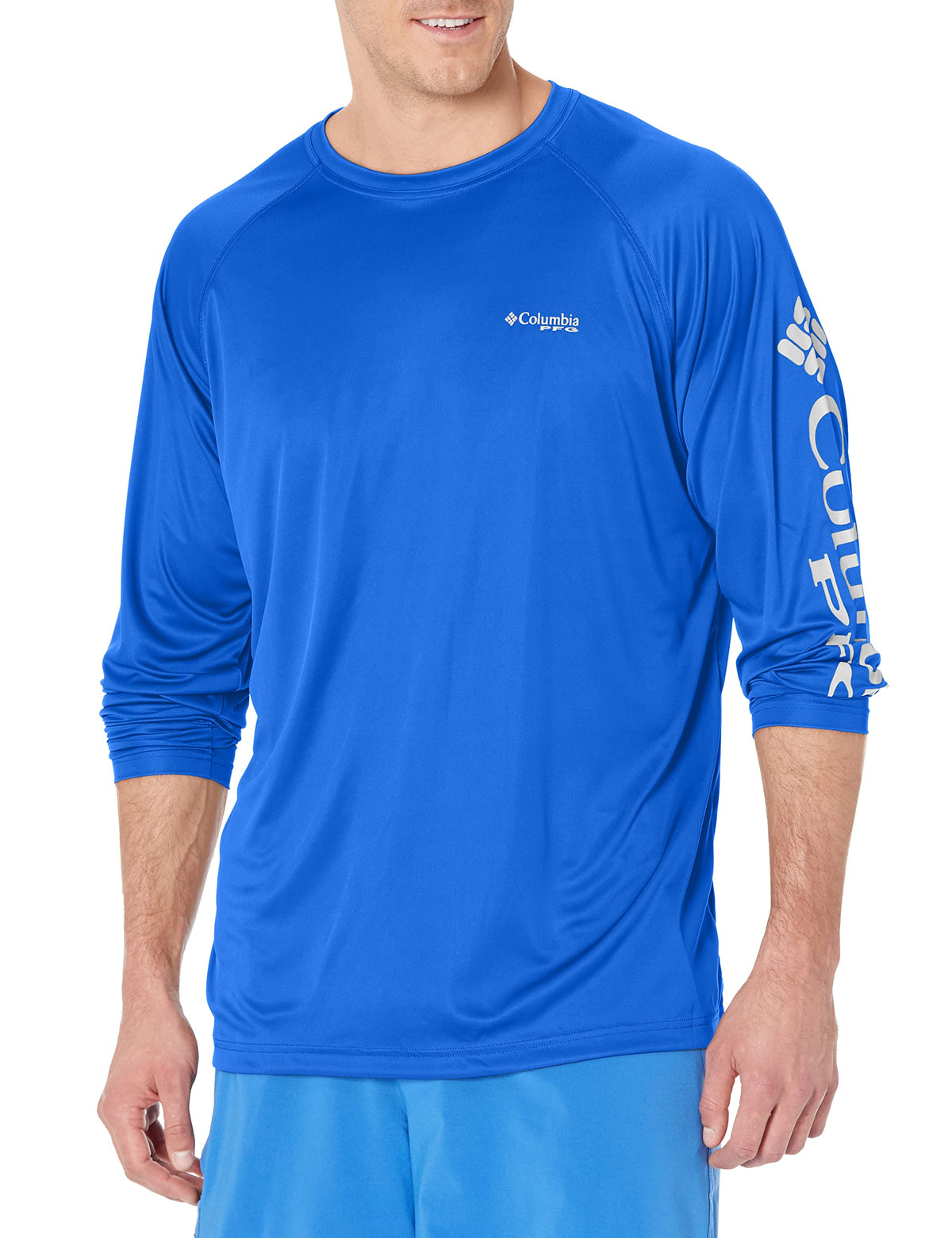Columbia Men's Terminal Tackle Long Sleeve Shirt, Tanzanite/White Logo, 2X Tall