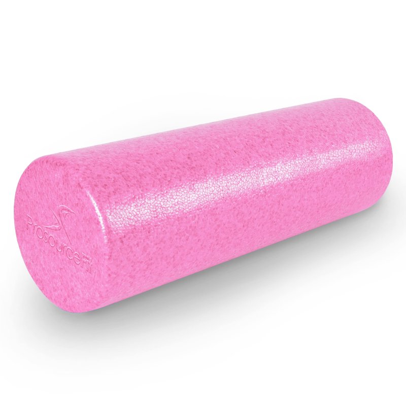 ProsourceFit High Density Foam Rollers 18 - inches long, Firm Full Body Athletic Massager for Back Stretching, Yoga, Pilates, Post Workout Trigger Point Release, Pink