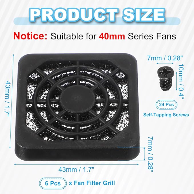PATIKIL 40mm Fan Filter Grill