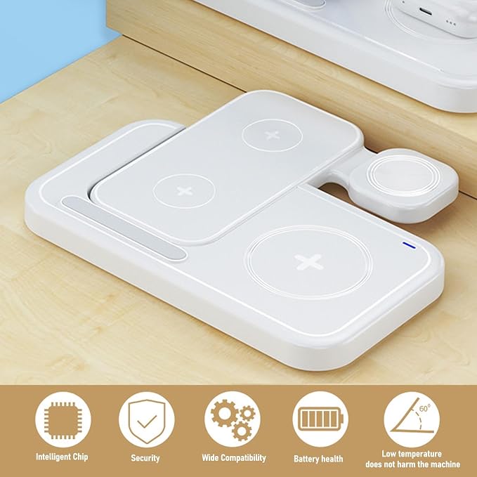 Wireless Charger Stand with 15W High Speed Charging for Phone Earphone Safe Design