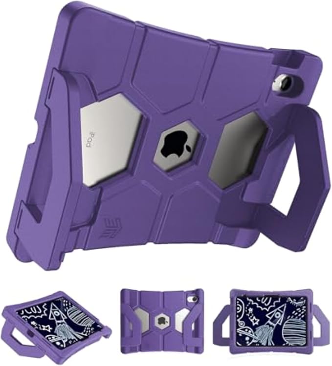 STM Goods Duxling iPad (A16/10th Gen) Case for Kids - Ultra-Protective Two-Handle Design Allows for Easy Carry and Functions as a Multi-Angle Stand - Ideal for Parents Teachers Students - Black