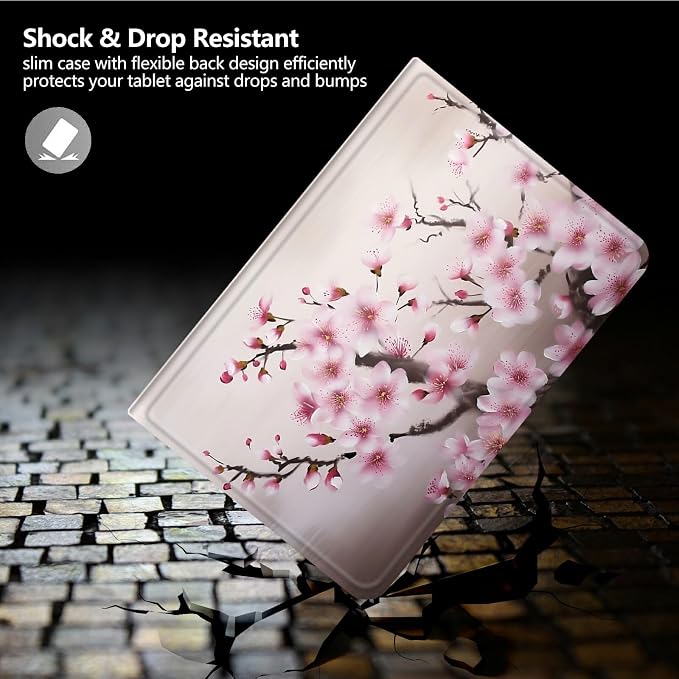 Case for iPad 10.2 Inch 7th / 8th / 9th Gen (2021/2020/2019) Slim PU Leather Folding Stand Protective Cover Case with Auto Sleep/Wake for iPad 10.2Cherry Blossom