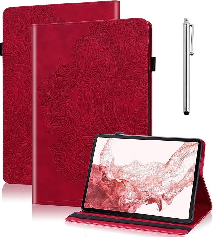 Case for Samsung Galaxy Tab S11 11 Inch PU Leather Multi-Angle Viewing Stand Wallet Protective Cover with Card Slots - Blue