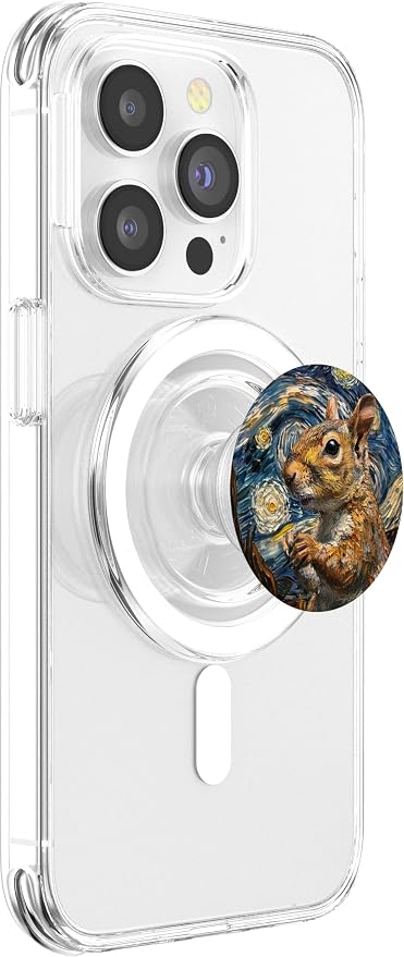 Starry Night Van Gogh Style Squirrel Portrait PopSockets Adhesive PopGrip