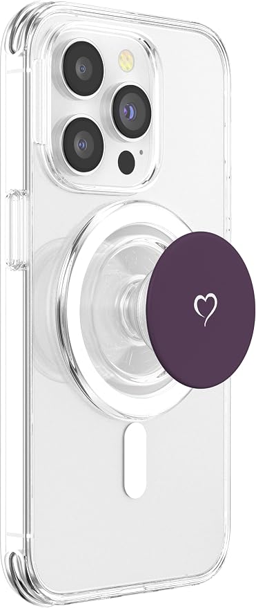 Plum Purple Hand Drawn Heart Minimalist Love PopSockets Swappable PopGrip