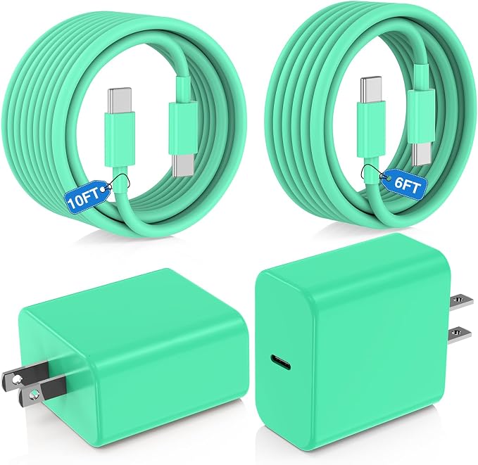 2Pack 65W USB C Charger Block Super Fast Charging Type C Wall Adapter with 3 Port 100W PD Quick Charging for Samsung Galaxy S26/S25 Ultra iPhone 17/16/15 Pro Max iPad Pro/Air &amp MacBook Pro/Air