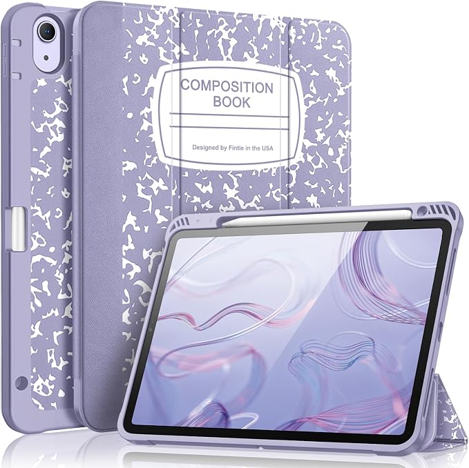 Fintie Slim Case for iPad Air 11-inch &amp iPad Air 5th/4th Generation 10.9 in | Tri-Fold Stand Flexible Soft TPU Back Cover Shockproof Protection Pencil Holder Scratch-Resistant Composition Lil