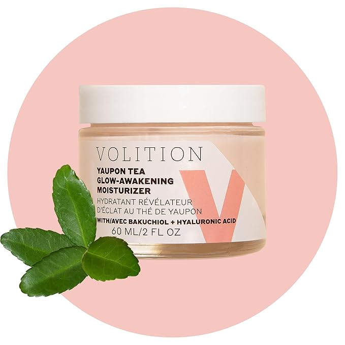 Volition Beauty Yaupon Tea Glow-Awakening Moisturizer with Bakuchiol + Hyaluronic Acid | Caffeinated Facial Cream Energizes Tired Skin | Natural Retinol Alternative Reduces Look of Wrinkles (2 fl oz)