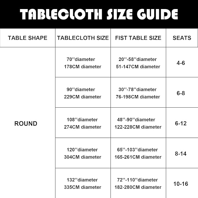 6 Pack White Round Tablecloths 120 Inches Table Cloth Stain and Wrinkle Resistant Washable Polyester Table Cover Fabric for Party, Wedding,Dining,and Banquet Decoration