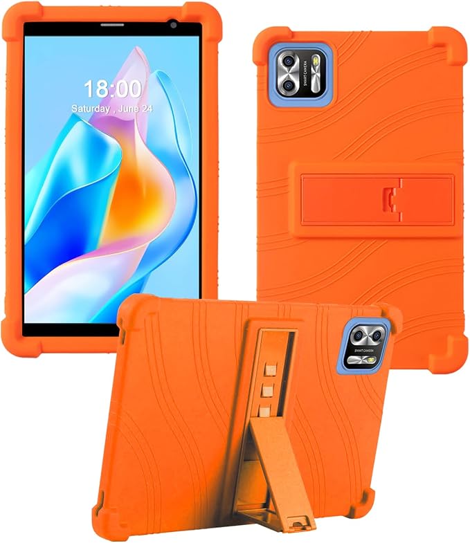 Case for PRITOM B8/PRITOM L8/VASOUN Tab8 Tablet 8 Inch- Soft Silicone Shock Proof Lightweight Stand Rubber Shell Protective CoverKids Friendly Soft Silicone Adjustable Stand CoverBlack