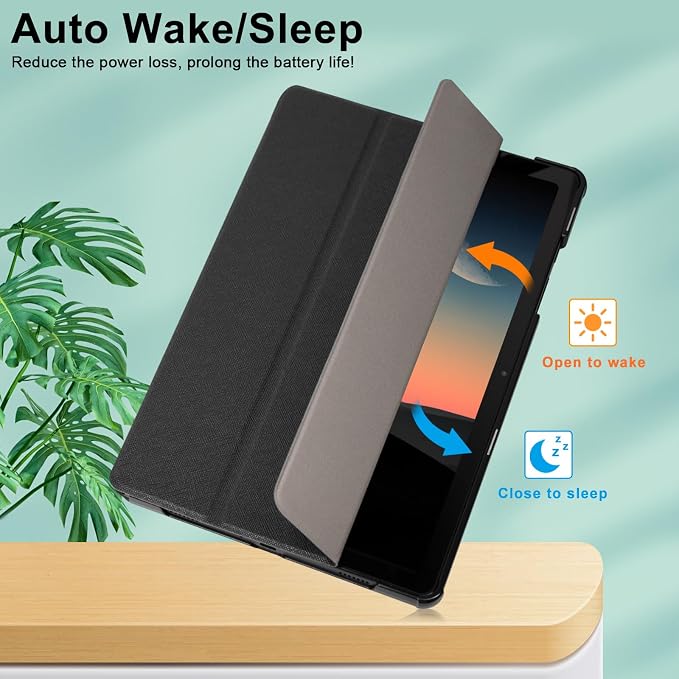 Caweet Case for Samsung Galaxy Tab A9+ / A9 Plus 11 Inch 2023 Ultra Slim Lightweight Hard Back Shell Tri-Fold Stand Cover with Atuo Sleep/Wake Almond Blossom